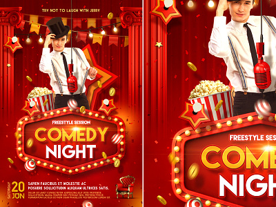 Stand Up Comedy Poster club comedian comedy comedy club comedy flyer comedy night comedy show comic flyer open mic poster stand up comedy template theater