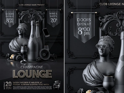 Champagne Vip Lounge Flyer anniversary champagne champagne lounge champagne party club club flyer drinks drinks night drinks party flyer luxury nightclub party template