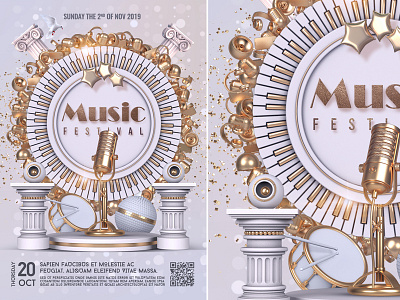 Music Festival Flyer bash classic classical club flyer cover design drums event flyer music music festival music flyer party poster template