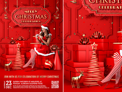 Christmas Party Flyer celebration christmas christmas bash christmas card christmas event christmas flyer christmas gift christmas invitation christmas night christmas party christmas template flyer poster