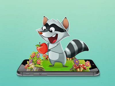 Raccoon 2d animals art character design design game art raccoon