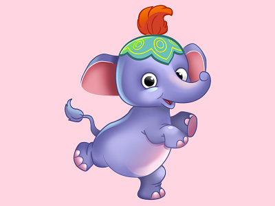 Elephant 2d adobe animal art colour concept cute design hello illustration photoshop sketch