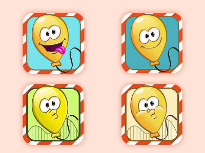 Baloony Game Icon 2d adobe art colour concept cute design game hello icon illustration ui