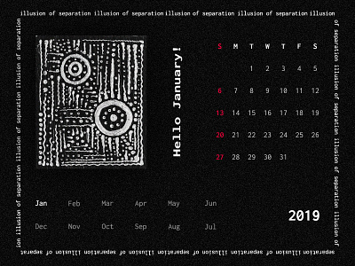Personal Art Project "Illusion Of Seperation" _ Calendar Design calendar concept conceptual art graphic illustration line art minimalism trend ui user interface visual identity white space