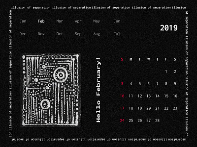Personal Art Project "Illusion Of Separation"_Calendar Design abstract calendar concept contemporary art experiment experimental art illustration interaction minimalism poster ui visual identity