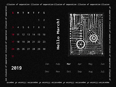 Personal Art Project "Illusion Of Separation"_Calendar Design art clean concept design icon illustration illustrator logo minimal photoshop poster ui