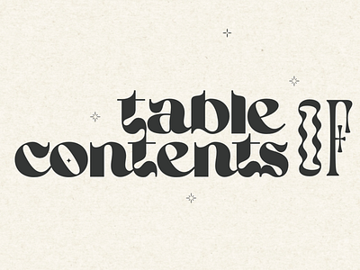 Table of Contents II display displaytype graphic design print print design retro table of contents tableofcontents typography