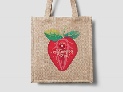 STRAWBERRY 🍓 FESTIVAL | CANVAS TOTE FRONT bag mockup canvas tote festival hollis nh pyo strawberry
