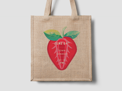STRAWBERRY 🍓 FESTIVAL | CANVAS TOTE BACK bag design bag mockup branding canvas tote festival hollis new hampshire strawberry strawberry festival