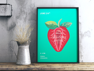 STRAWBERRY 🍓 FESTIVAL | PRINT DESIGN branding flyer hollis nh poster poster design poster mockup pyo strawberry strawberry festival