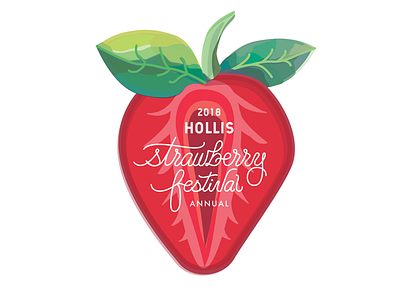 STRAWBERRY 🍓 FESTIVAL | LOGO CONCEPT 1 branding hollis nh illustration logo design nh pyo strawberry strawberry festival summer vector