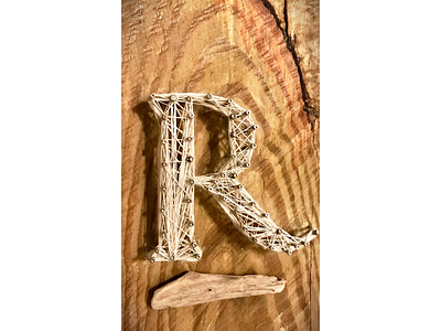 R 3d driftwood handmade lettering nails r