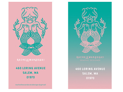 Rl Address Labels | 4x2" draft | address label branding label design mailing mermaid print design promotional design sticker design