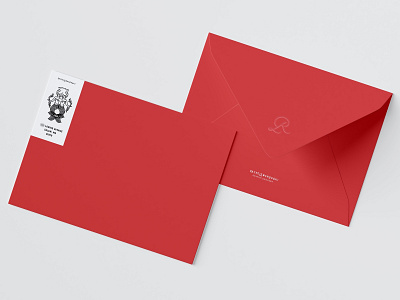 RL | Label/Envelope | 4 bold color branding card design embossed logo envelope design mailing mermaid mockup print design stationery design