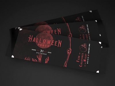 ♰ 𝖍 𝖆 𝖑 𝖑 𝖔 𝖜 𝖊 𝖊 𝖓 ♰ full moon halloween halloween design halloween ticket design haunted house print design skeletons ticket design