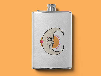 MOON 🌙 FLASK ii flask mockup moon moon illustration product design product mockup