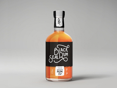 BLACK SEAL RUM / bottle alcohol bottle blacksealrum bottle design branding hand lettering label design logo design product design rum typography