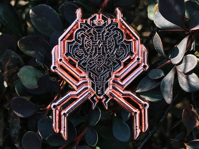 Hulaweaver Enamel Pin - Copper art copper design enamel pins enamelpin geometric geometric art halloween illustration jewelery spider spooky