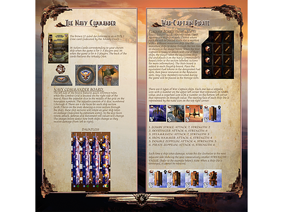 Aether Captains Rulebook board game boardgame design graphic design icon illustration layout rule book rulebook