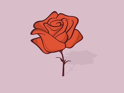 Rose Orange animation art artwork character design flower icon illustration illustrator line orange photoshop rose rose orange vector