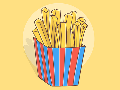 French Fries 🍟🍟 animation art character design dribbble fastfood flat food french french fries fries icon illustration illustrator logo vector vectorart