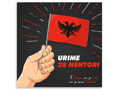 Happy Birthday, Albania! 107 years ago 1912 28 november albania albanian animation design flag flat illustration illustrator independence independence day vector vector art