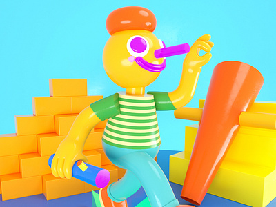 Glossy toy 3d 3d render arttoy c4d characterdesign cinema 4d cute illustration octane octanerender