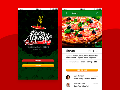 Buon Appetito app concept food ui ux