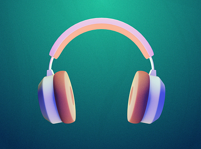 Headphones Stylised 3d design illustration