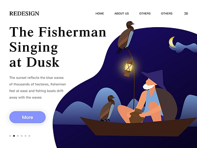 The Fisherman Singing at Dusk illustration