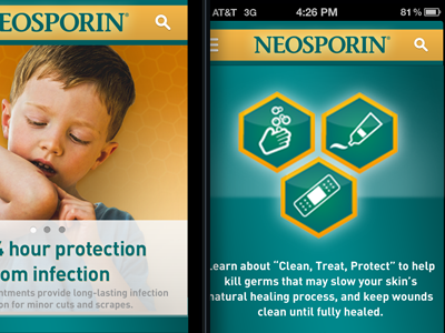 Neosporine-responsive mobile health responsive ui design