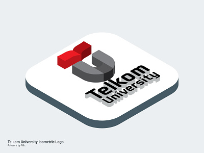 Isometric : Telkom University isometric logo photoshop