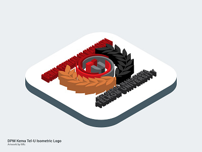 Isometric : DPM Kema Telkom University isometric logo photoshop