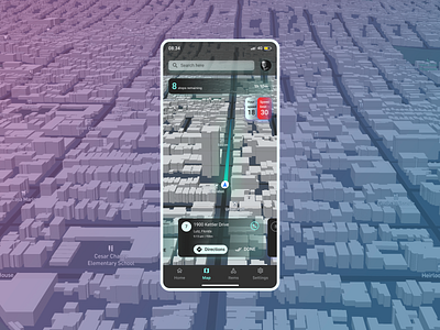 3D Navigation for Delivery Drivers 3d map navigation route ui