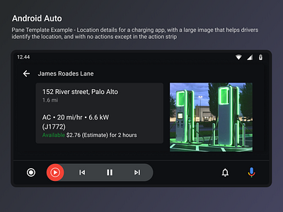 Android Auto - Pane template charging app by Asif Kabir on Dribbble
