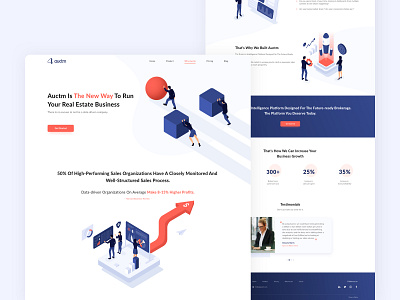 Auctm website design brand identity branding business management business solution design illustration realestate realestate teams ui user interface design web page wesite design xd