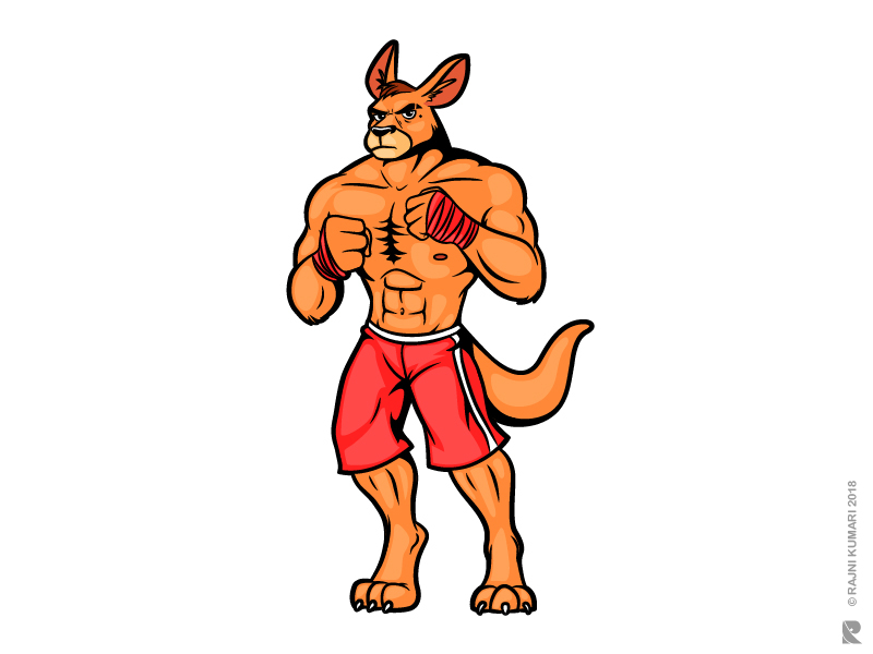 Fighting kangaroo by Rajni Kumari on Dribbble