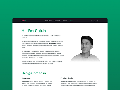 Galuh NAP - Personal Website android design explore mobile mobile ui portfolio ui user experience user interface user interface design ux web website website design