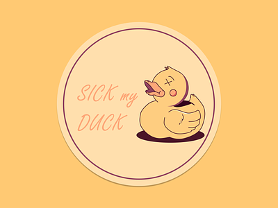 Sick my Duck character coaster design duck illustration stickermule
