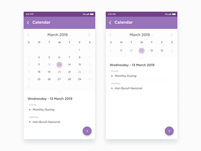 Event Calendar for Employee