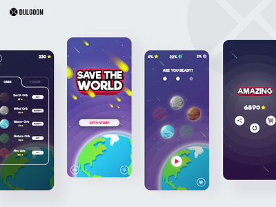 Save the World Mobile Game App UX/UI