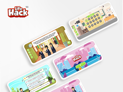 Life Hack Game App animation app branding design illustration ui ux web website