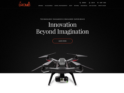 Drone Landing Page Design clean design drone design home page design photoshop sketch