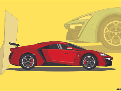 Lykan Hypersport automobile branding cars cmyk color design flat illustration lykan racing sportscar vector