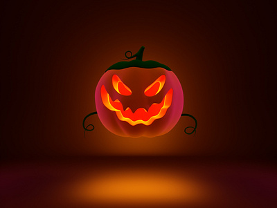Spooky Pumpkin cinema4d design halloween lighting octane weekly warm up
