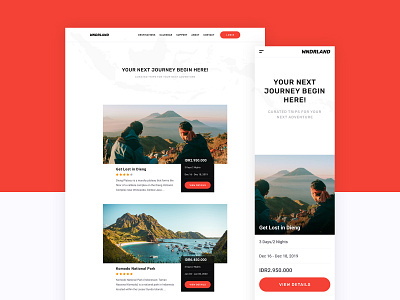 WANDERLAND - Curated Trip Package Booking travel trip web design