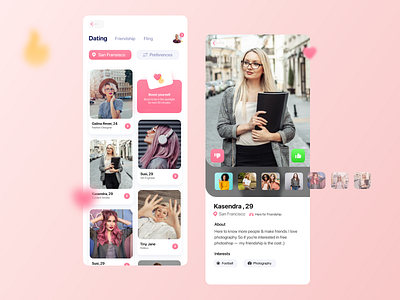 Dating App UI | Listing & Detail Screen