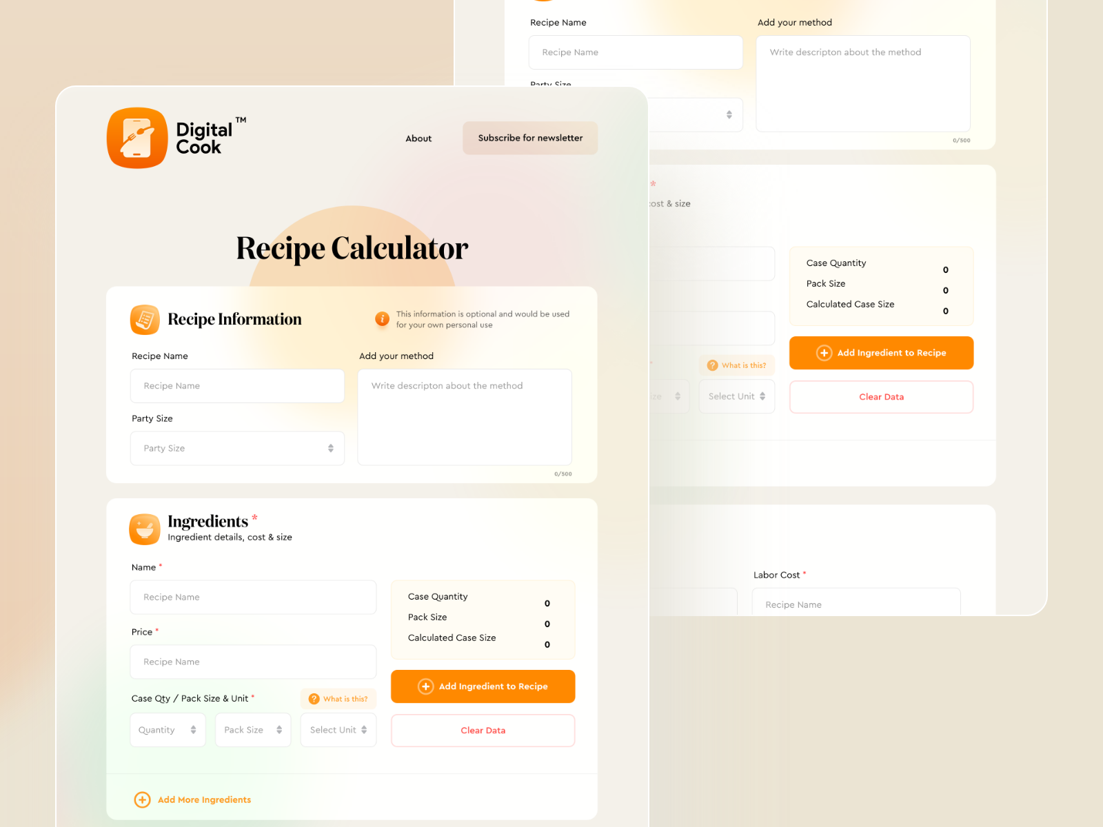 Recipe Calculator By Uxkasim On Dribbble   1 4x 