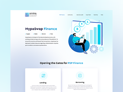 Crypto Finance Landing Page Design