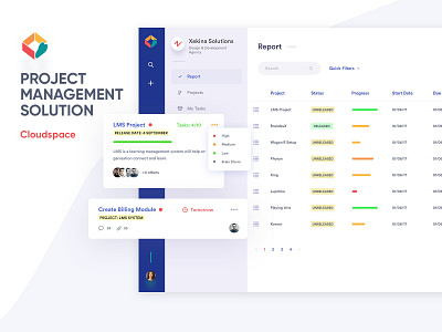 Project Management Tool Screen Designs